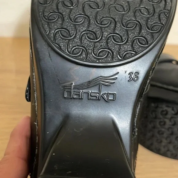 Dansko Women's Western Clogs Sz 6 Black Leather Button Professional Work Shoes - Picture 11 of 16